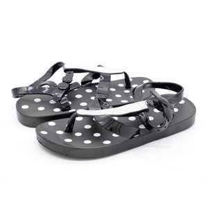 Delias Girl Sandal Little Girl 11/12 Black Jelly Silver Glitter Button Slingback